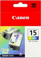 Canon Original BCI-15 Druckerpatronen 2er-Pack C/M/Y - 349 Seiten