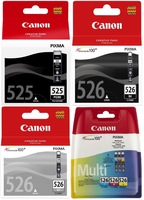Canon Original CLI-526 + PGI-525 Druckerpatronen 6erMultipack - BK/C/M/Y/GY/BK 5x9ml / 1x19ml