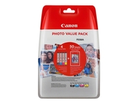 Canon Original CLI-571 Druckerpatronen - Value Pack + Fotopapier (0386C006)