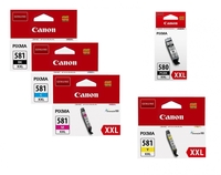 Canon Original PGI-580XXL PGBK+ CLI-581XXL Druckerpatronen 5er-Multipack - BK/C/M/Y/BK