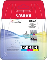 Canon Original Tintenpatronen CLI-521 Multipack cyan,  magenta,  gelb 446 Seiten 9ml (2934B007)