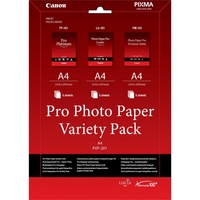 Canon PVP-201 Auswahl Professionelles Fotopapier Platinum A4,  Premium matt A4,  Luster A4 - je 5 Blatt