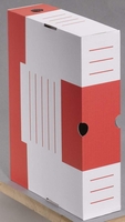 Cartonia Archivboxen Archivbox,  wß/Rt 10 cm 10 St. für lose Dokumente 8, 3 x 34, 0 x 25, 2 cm