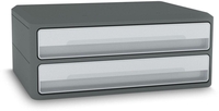 cep Schubladenboxen cep Modul 2Schübe grau 1090116361 DIN A4 quer 37, 0 x 27, 5 x 14, 6 cm