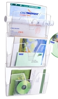 cep Wandprospekthalter Wand-Prospekthalter 3f.Transp. DIN A4 3-Fach Transparent