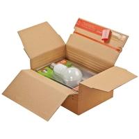 ColomPac Versandkartons Blitzbodenkartons 23, 8 x 17, 0 x 6, 0 - 13, 0 cm - 10 Stück