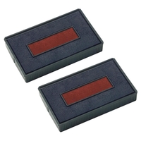 COLOP Ersatzstempelkissen 2x Ersatzkissen S260,  2-farbig 2, 4 x 4, 5 cm Blau