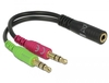 DeLOCK Audioadapter 3, 5 mm 4 Pin Klinkenbuchse zu 3, 5 mm 3 Pin Klinkenstecker
