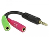 DeLOCK Audioadapter 3, 5 mm 4 Pin Klinkenstecker zu 3, 5 mm 3 Pin Klinkenbuchse