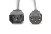 DIGITUS Netzkabelverlängerung,  1, 8m,  schwarz C13 auf C14 - IEC 60320 - Kaltgerätekabel-Verlängerung H05VV-F3G 0.75qmm