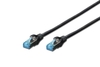 DIGITUS Patch-Kabel RJ-45 (M) zu RJ-45 (M) 0.5m Kupfer SF/UTP Cat 5e schwarz (DK-1531-005/BL)