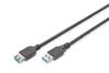 DIGITUS USB -3.0-Verlängerungskabel,  konform,  schwarz