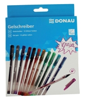DONAU Gelschreiber Donau Gelstifte Glitzer 12 St 1.0 mm Mehrfarbig