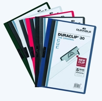 DURABLE Klemmhefter DIN A4 rot,  schwarz,  weiß,  dunkelblau und dunkelgrün