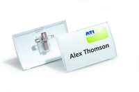 DURABLE Namensschilder Click Fold, 5, 4x9cm, kombik., 25s 9 cm x 5.4 cm PP-Folie Transparent