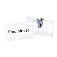 DURABLE Namensschilder mit Kombiklemme 9, 0 x 5, 4 cm - 50 Stück