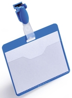 DURABLE Namensschilder Namensschild Mit Clip,  blau 9 cm x 6 cm Hartfolie Blau