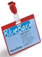 DURABLE Namensschilder Namensschild Mit Clip,  rot 9 cm x 6 cm Hartfolie Rot