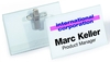 DURABLE Namensschilder Namensschild M.Kombiklemme 50s 7.5 cm x 4 cm Hartfolie Transparent