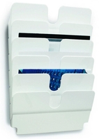 DURABLE Wandprospekthalter Wandprospekthalter A4 Quer Wei DIN A4 quer 6-Fach weiß