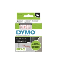 DYMO® Original D1-Schriftband für LabelManager™ 12mm x 7m - rot auf transparent