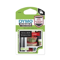 DYMO® Original D1-Schriftband "Durable" für LabelManager™ 12mm x 3m permanent haftend - weiß auf rot
