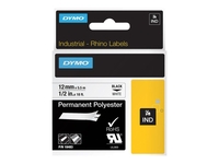 DYMO® Original IND-Schriftband für Rhino™ Permanent Polyester 12mm x 5, 5m - schwarz auf weiss