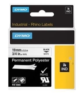 DYMO® Original IND-Schriftband für Rhino™ Permanent Polyester 19mm x 5, 5m - schwarz auf weiss