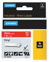 DYMO® Original IND-Schriftband für Rhino™ Vinyl - 24mm x 5, 5m - weiß auf rot