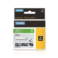 DYMO® Original IND-Schriftband für Rhino™ Vinyl 12mm x 5, 5m - weiss auf grün
