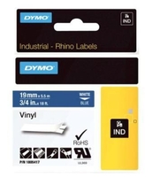 DYMO® Original IND-Schriftband für Rhino™ Vinyl 19mm x 5, 5m - weiss auf blau