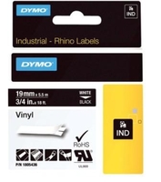 DYMO® Original IND-Schriftband für Rhino™ Vinyl 19mm x 5, 5m - weiss auf schwarz