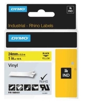DYMO® Original IND-Schriftband für Rhino™ Vinyl 24mm x 5, 5m - schwarz auf gelb