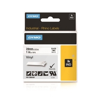 DYMO® Original IND-Schriftband für Rhino™ Vinyl 24mm x 5, 5m - schwarz auf weiss
