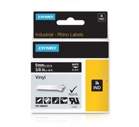 DYMO® Original IND-Schriftband für Rhino™ Vinyl 9mm x 5, 5m - weiss auf schwarz