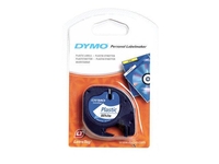 DYMO® Original Schriftband für LetraTag® Plastik 12mm x 4m - schwarz auf weiss