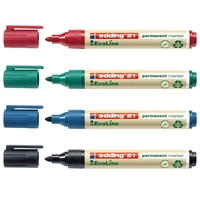 edding 21 EcoLine Permanentmarker: schwarz,  blau,  rot,  grün - 4 Stück