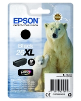 Epson Original 26XL Eisbär Druckerpatrone schwarz 500 Seiten 12, 2ml (C13T26214012)