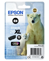 Epson Original 26XL Eisbär Druckerpatrone schwarz hell 400 Seiten 8, 7ml (C13T26314012)