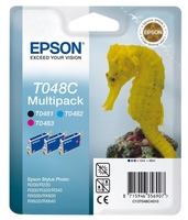 Epson Original T048C Druckerpatronen MultiPack schwarz cyan magenta 13ml (C13T048C4020)