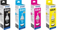 Epson Original T664 Nachfülltinte 4er Set schwarz,  cyan,  magenta,  gelb