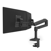 Ergotron LX Dual Monitorarm für zwei Monitore bis 63, 5 cm 25 Zoll nebeneinander Tischhalterung schwarzmatt