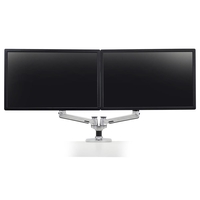 Ergotron LX Dual Monitorarm für zwei Monitore bis 68, 58 cm 27 Zoll nebeneinander Tischhalterung Aluminium