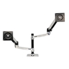 Ergotron LX Dual Monitorarm Tischhalterung inkl. Notebook Halterung für zwei Monitore bis 60, 96 cm 24 Zoll Aluminium