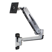 Ergotron LX Sitz-Steh-Wandmontage Monitorarm für einen Monitor bis 106, 68 cm 42 Zoll Aluminium