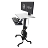 Ergotron WorkFit-C Dual mobiler Steh-Sitz Arbeitsplatz mit patentierter CF-Technologie für Bildschirme bis 60, 96cm (24")