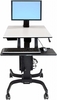 Ergotron WorkFit-C Single LD mobiler Steh-Sitz Arbeitsplatz für ein Display bis 60, 96 cm 24 Zoll