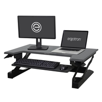 Ergotron WorkFit-T Steh-Sitz Arbeitsplatz mit patentierter CF-Technologie für einen Bildschirm bis 76, 2 cm (30")