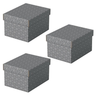 Esselte Aufbewahrungsboxen LEITZ Box Home S grau 3St. 6, 5 l - 20, 0 x 25, 5 x 15, 0 cm grau