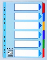 Esselte Register Register A4 Mylar 6-teilig weiß